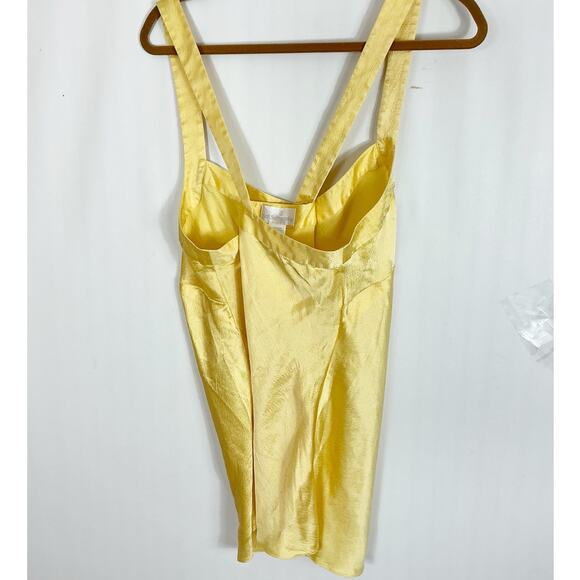 Soft Surroundings Womens Yellow Silk Tank Top Criss Cross Back Blouse XL - Picture 4 of 4